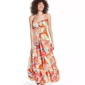Alexis For Target Geometric Print Ruffle Maxie Dress Large